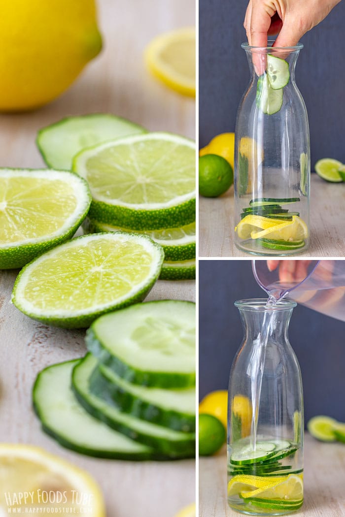 Step by step how to make Lemon Lime Cucumber Water