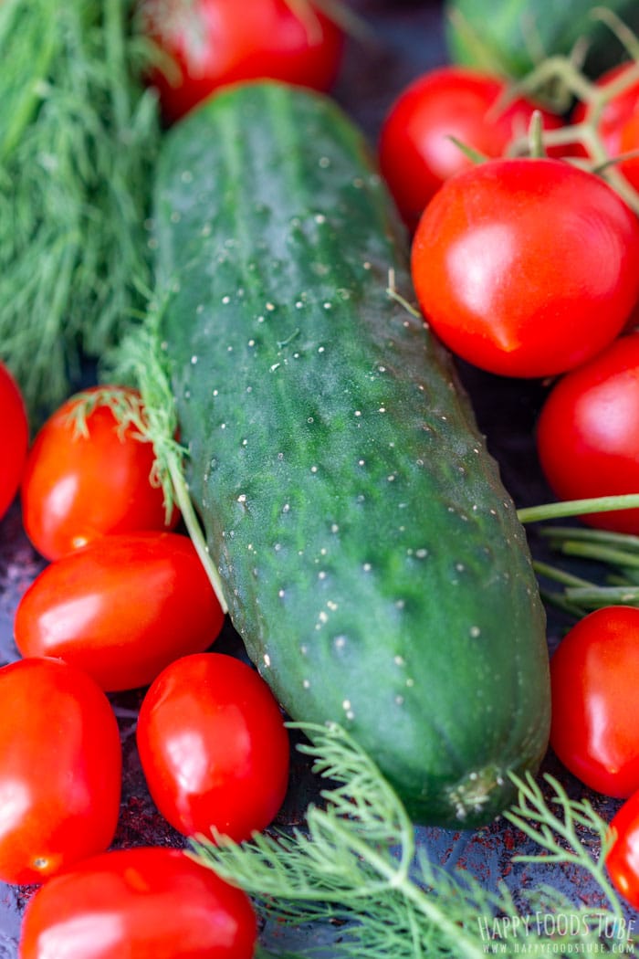 Creamy Cucumber Tomato Salad Ingredients