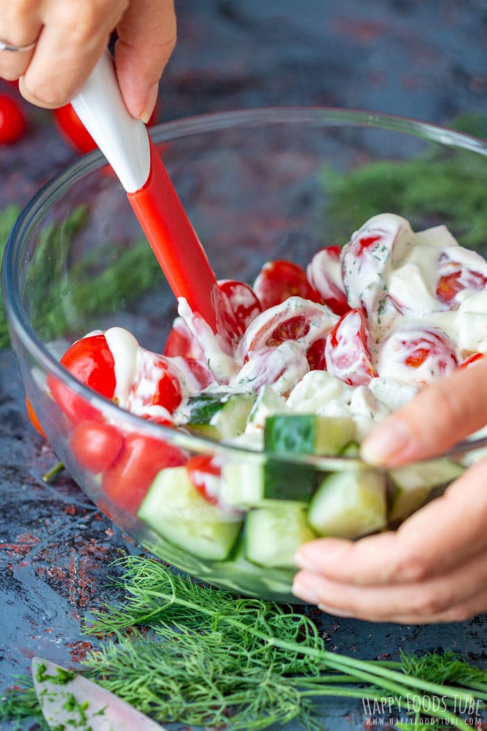 How to make Creamy Cucumber Tomato Salad