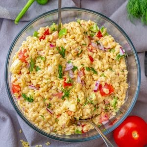 Homemade Creamy Orzo Pasta Salad