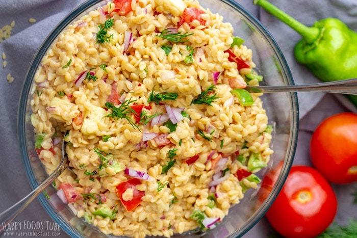 Delicious Creamy Orzo Pasta Salad full of summer flavors