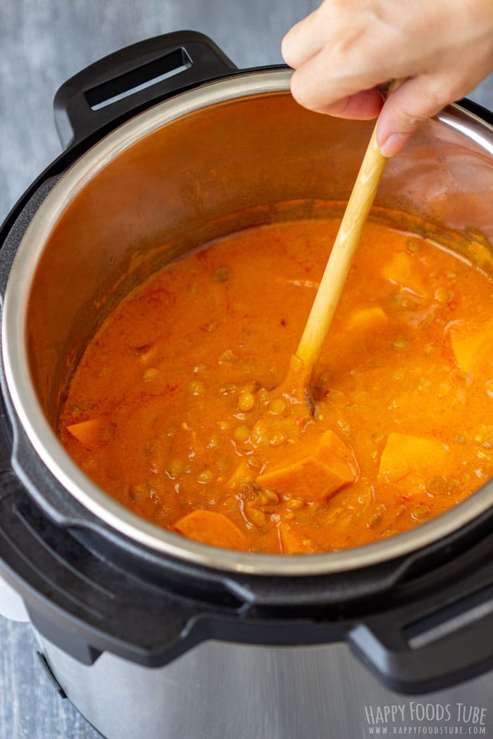 How to make Instant Pot Sweet Potato Lentil Curry Step 3