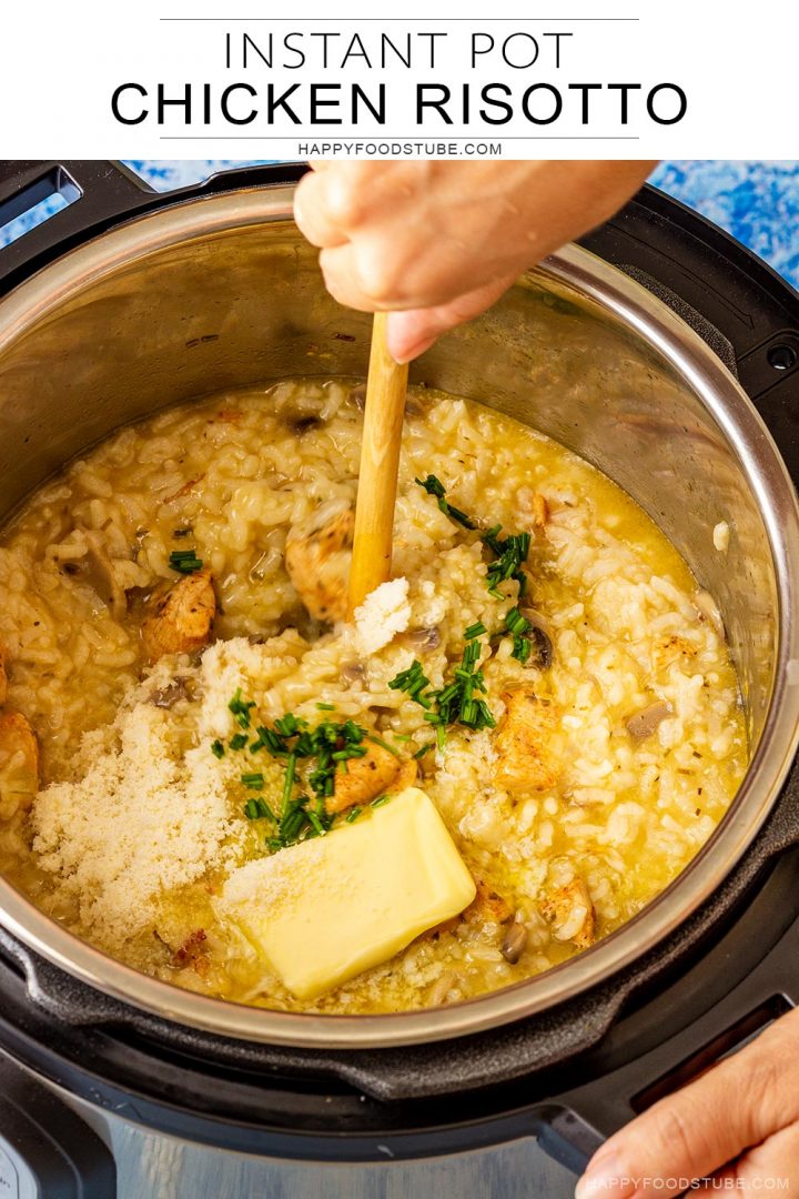Instant pot chicken risotto collage