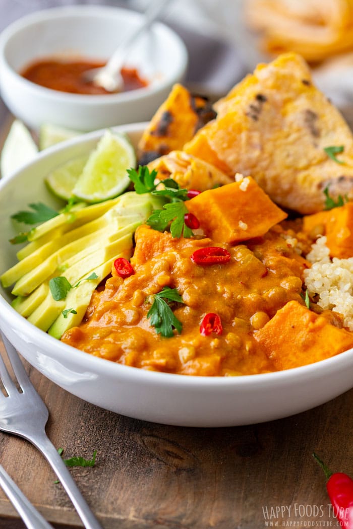 Homemade Instant Pot Sweet Potato Lentil Curry, best vegetarian comfort food