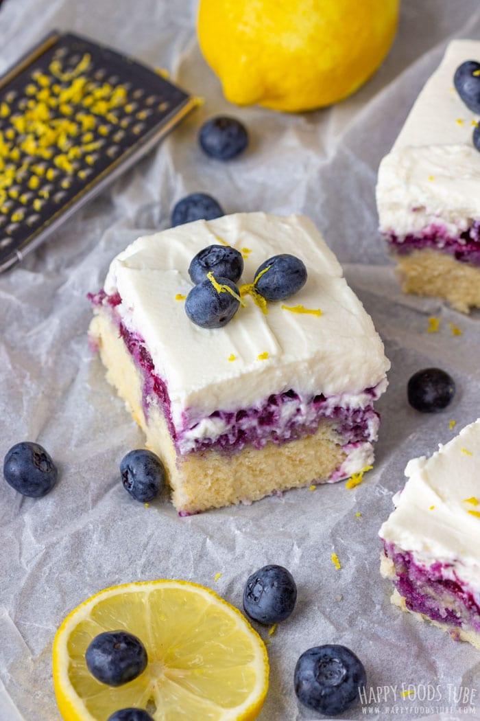 Lemon Blueberry Poke Cake from Scratch