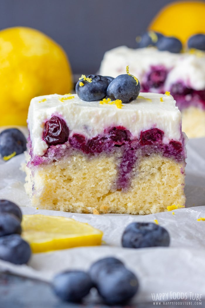 Lemon Blueberry Poke Cake