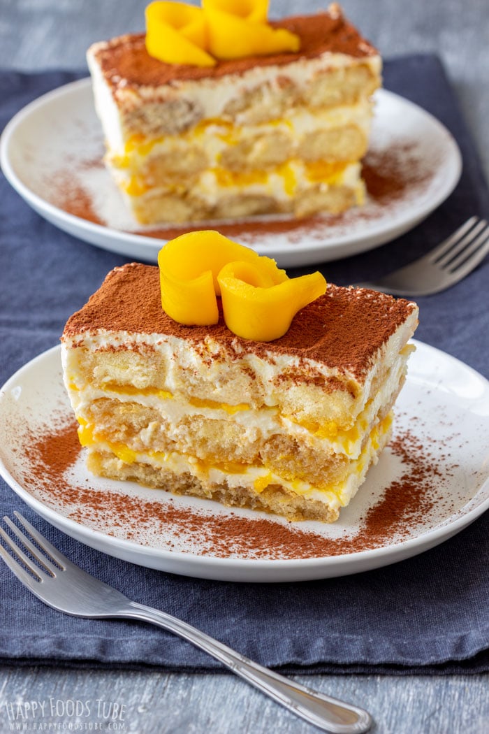 Mango Tiramisu Cake Slice