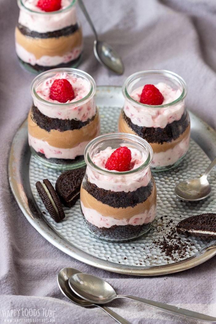 Raspberry Oreo No Bake Dessert