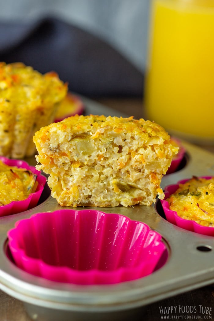 Quinoa Egg Muffin cut in half