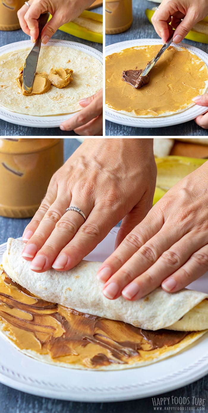 Step by Step How to Make Peanut Butter Banana Roll Ups