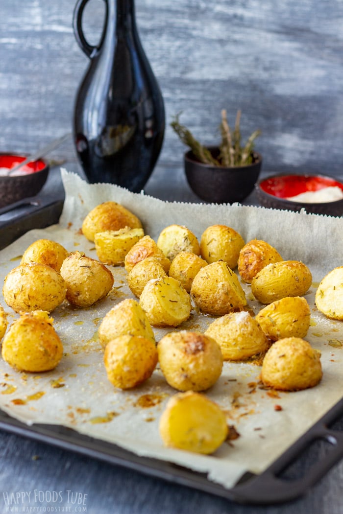 Rosemary Parmesan Roasted Potatoes After Cooking