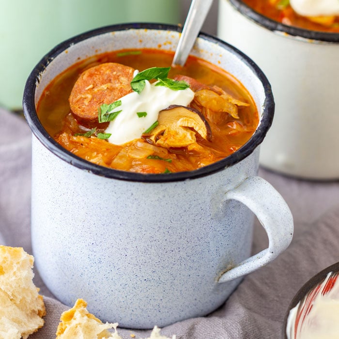 Sauerkraut Soup with Chorizo Happy Foods Tube