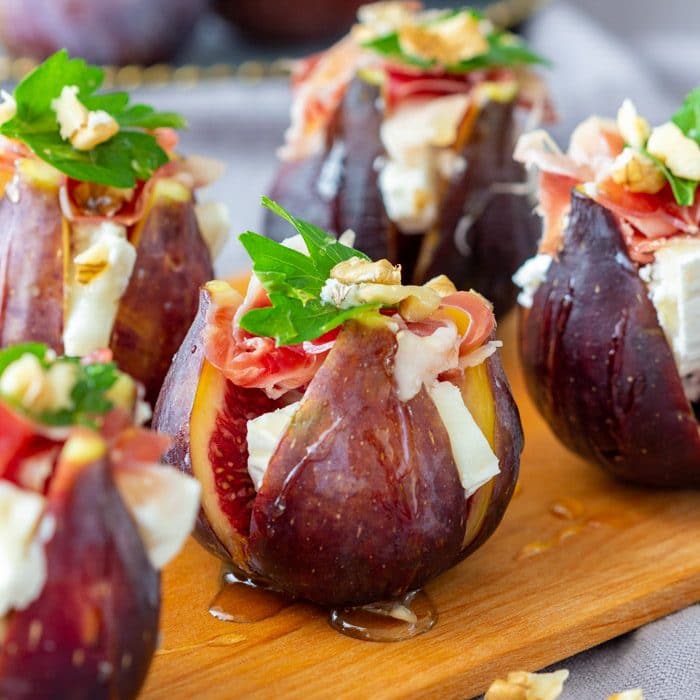 Figs with Goat Cheese and Spanish Jamon