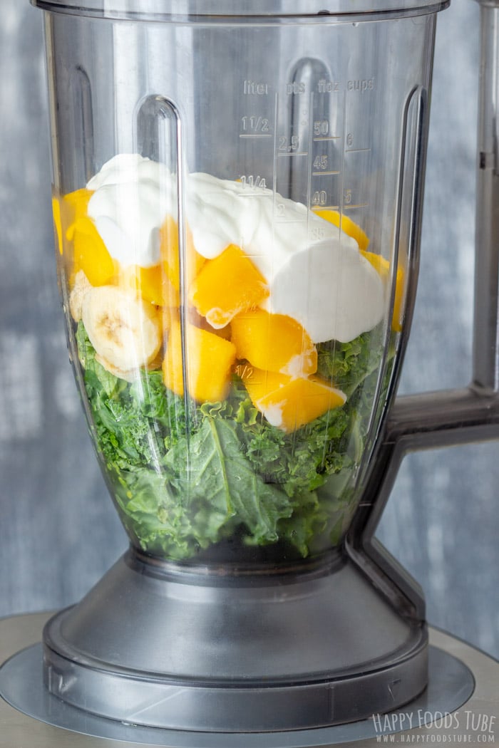 How to make Mango Kale Smoothie Step 1