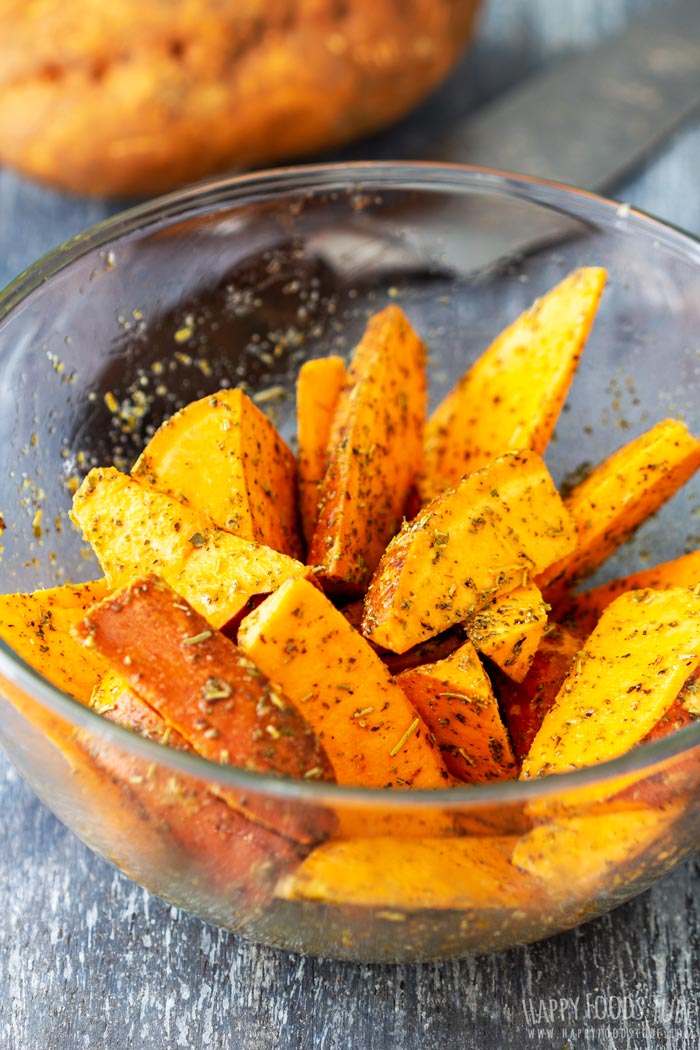 How to make Oven Roasted Sweet Potato Wedges Step 2