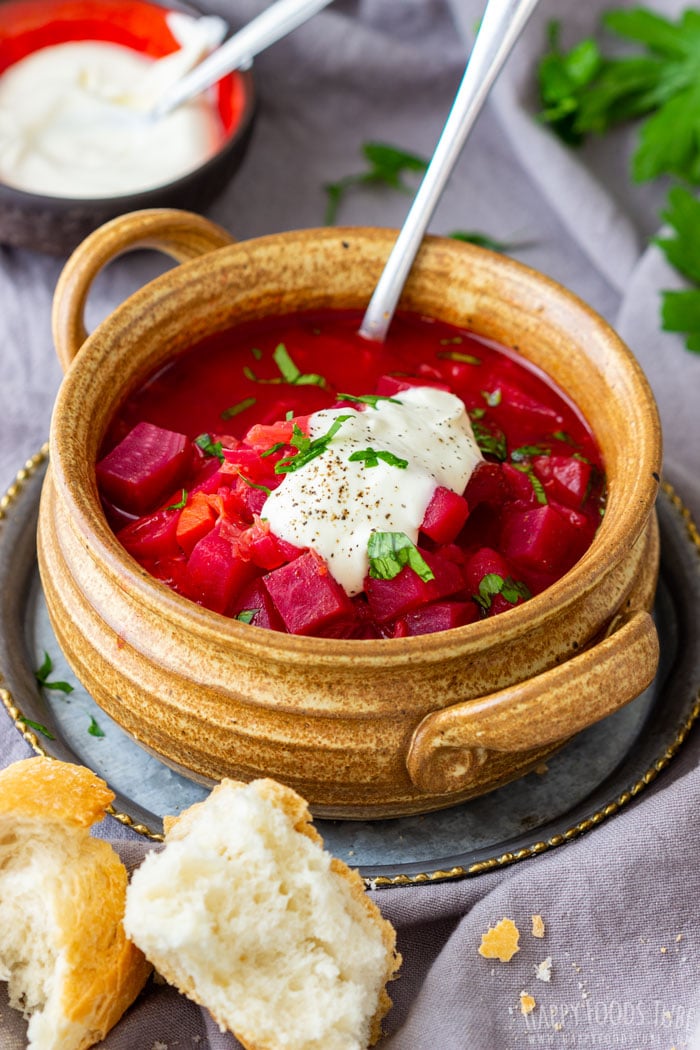 Instant Pot Pressure Cooker Borscht with Sour Cream