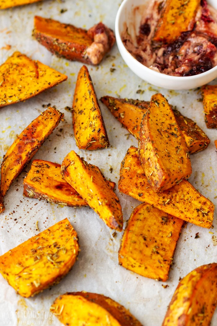 Oven Roasted Sweet Potato Wedges with Dip