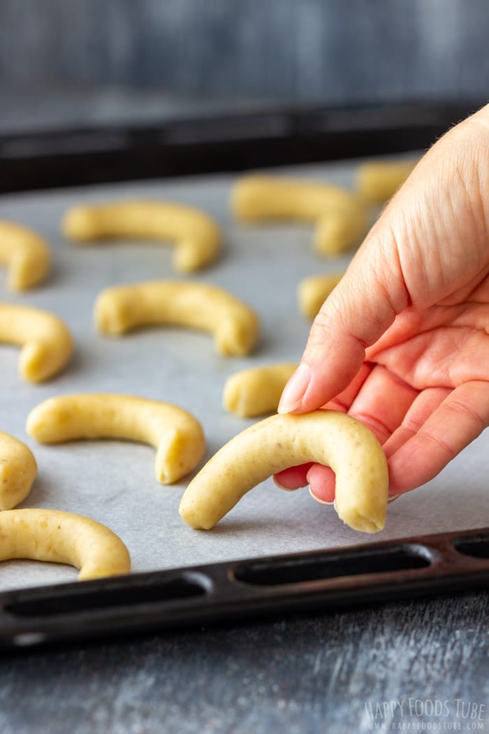 Baking Walnut Crescent Cookies