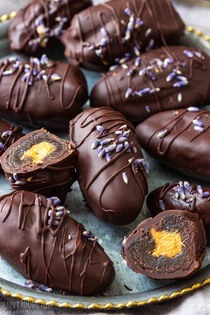 Peanut Butter Stuffed Chocolate Covered Dates