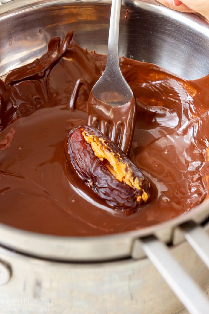 How to make Peanut Butter Stuffed Chocolate Covered Dates Step 2