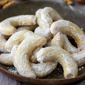 Homemade Walnut Crescent Cookies