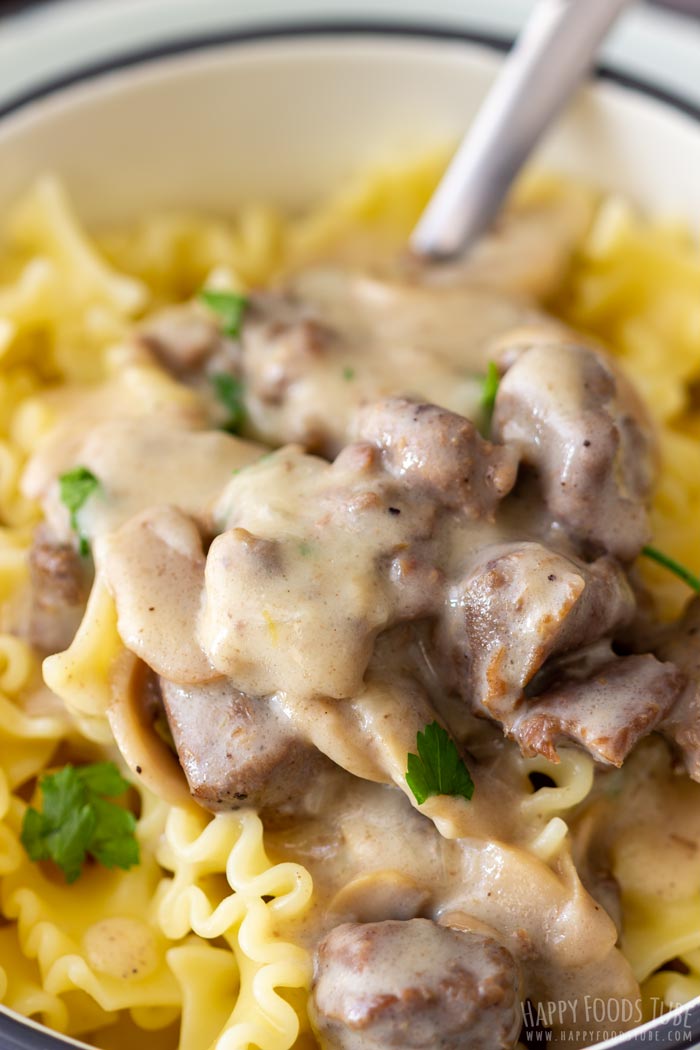 Authentic Instant Pot Beef Stroganoff Closeup