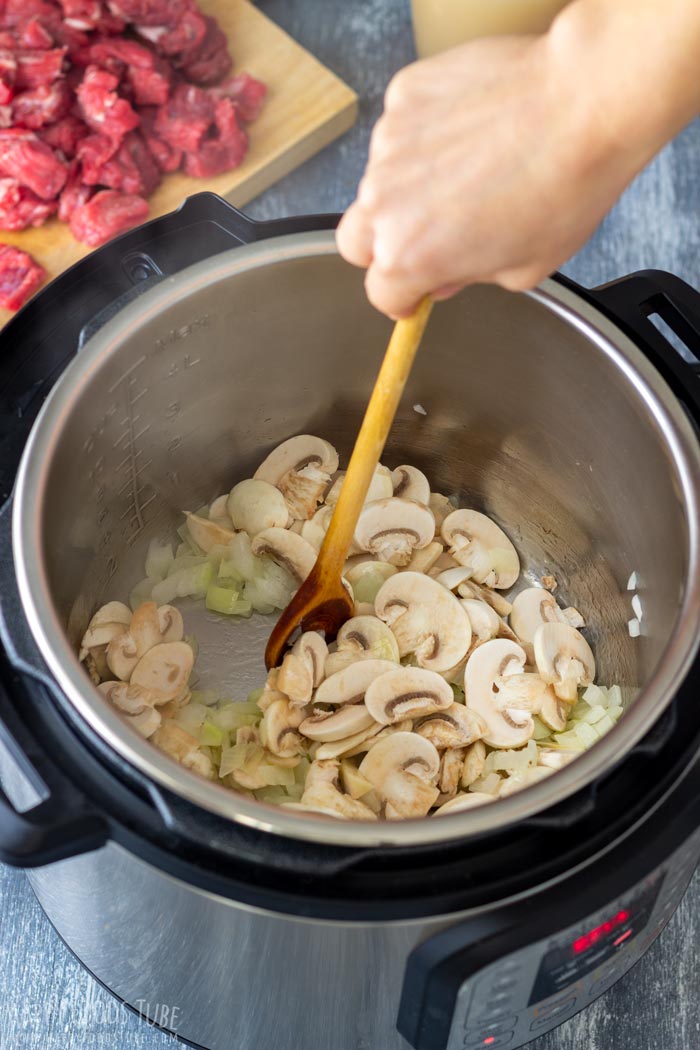 How to make Instant Pot Beef Stroganoff Step 1