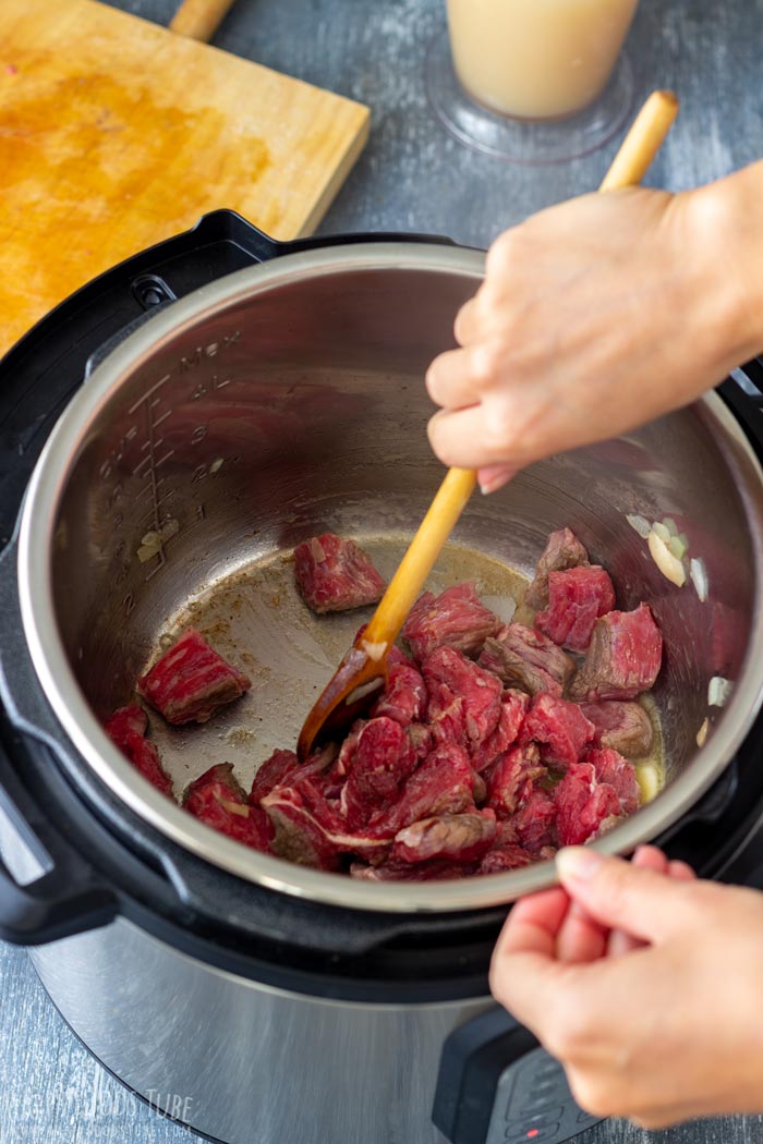 How to make Instant Pot Beef Stroganoff Step 2