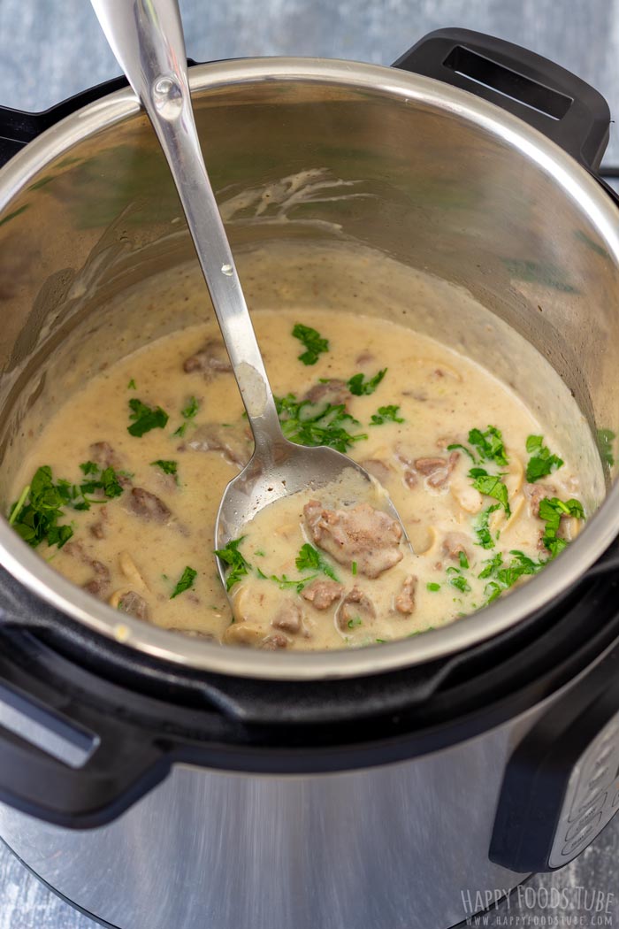 How to make Instant Pot Beef Stroganoff Step 4