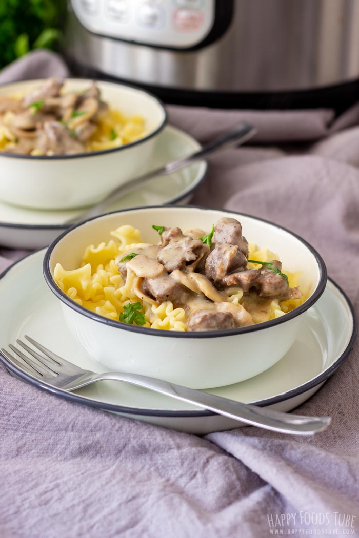 Instant Pot Beef Stroganoff with Pasta