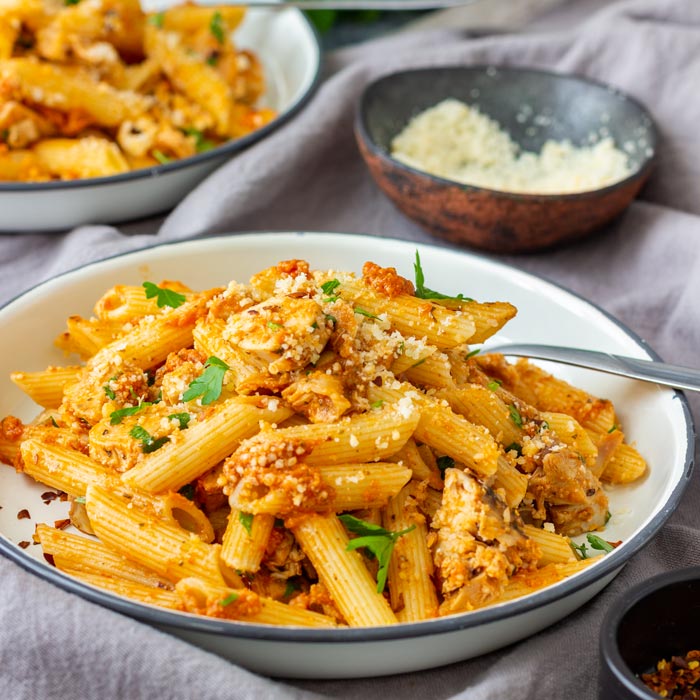 Homemade Leftover Turkey Pasta