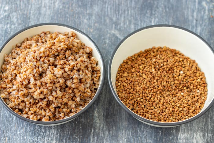 Raw Buckwheat and Cooked Buckwheat