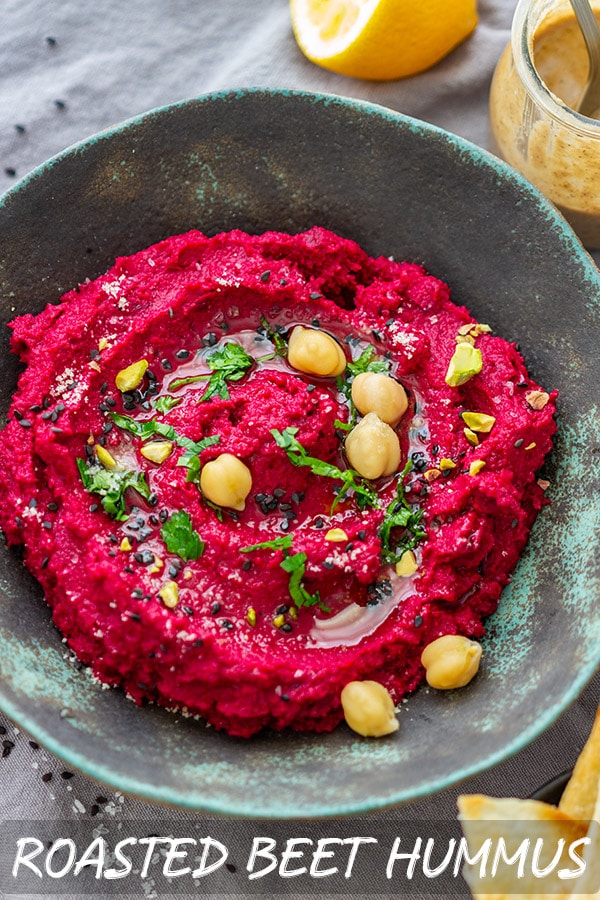 Homemade Roasted Beet Hummus Recipe