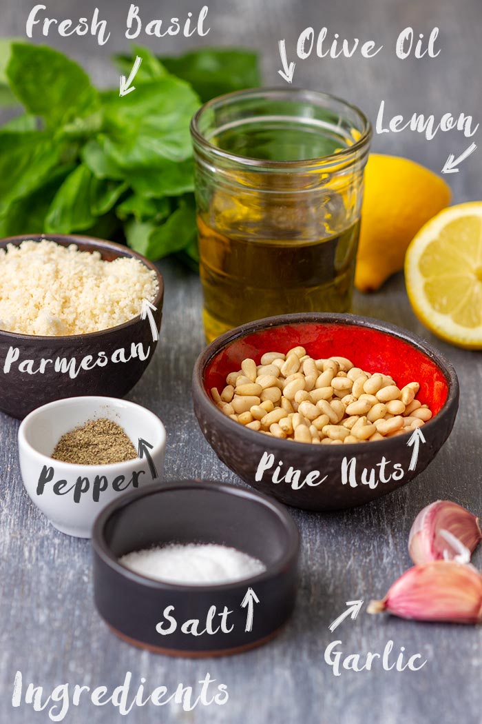 Fresh Basil Pesto Ingredients