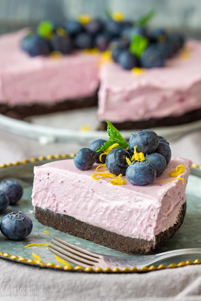 Homemade No Bake Blueberry Cheesecake