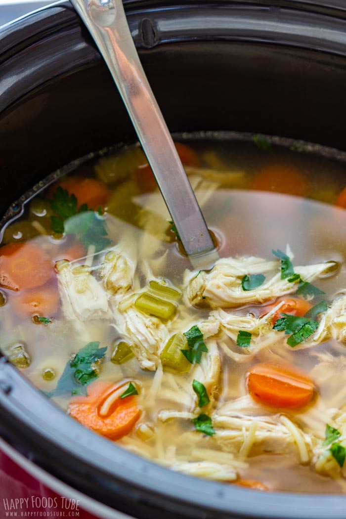 Homemade Slow Cooker Chicken Noodle Soup