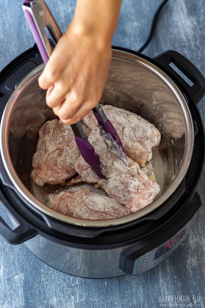 Process Shots of Instant Pot Chicken Chasseur Step 1