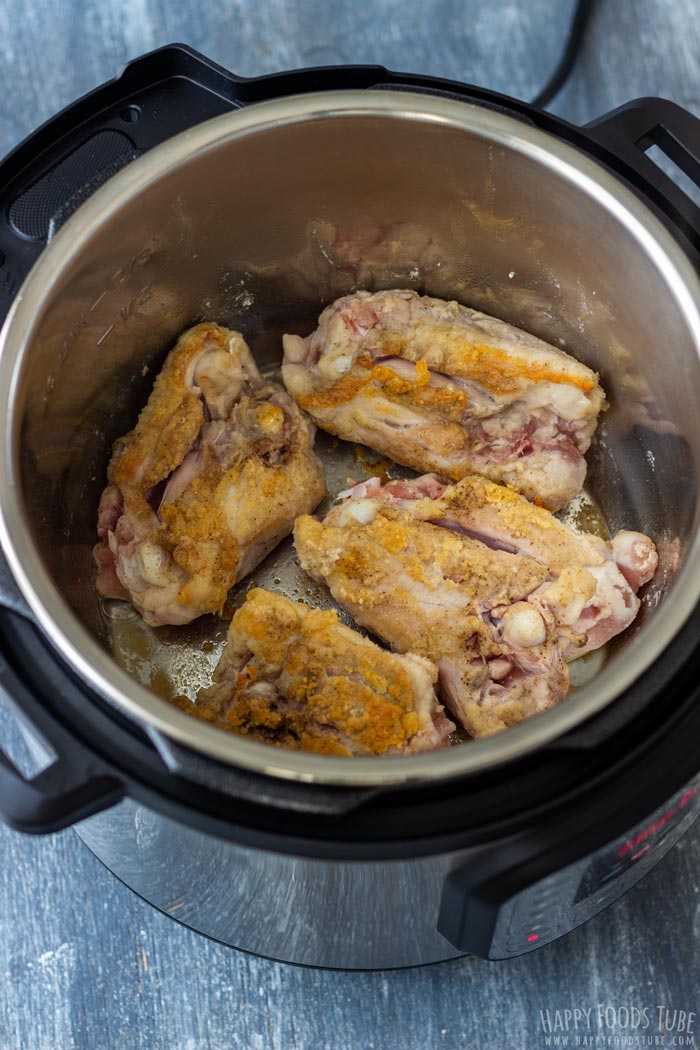 Process Shots of Instant Pot Chicken Chasseur Step 2