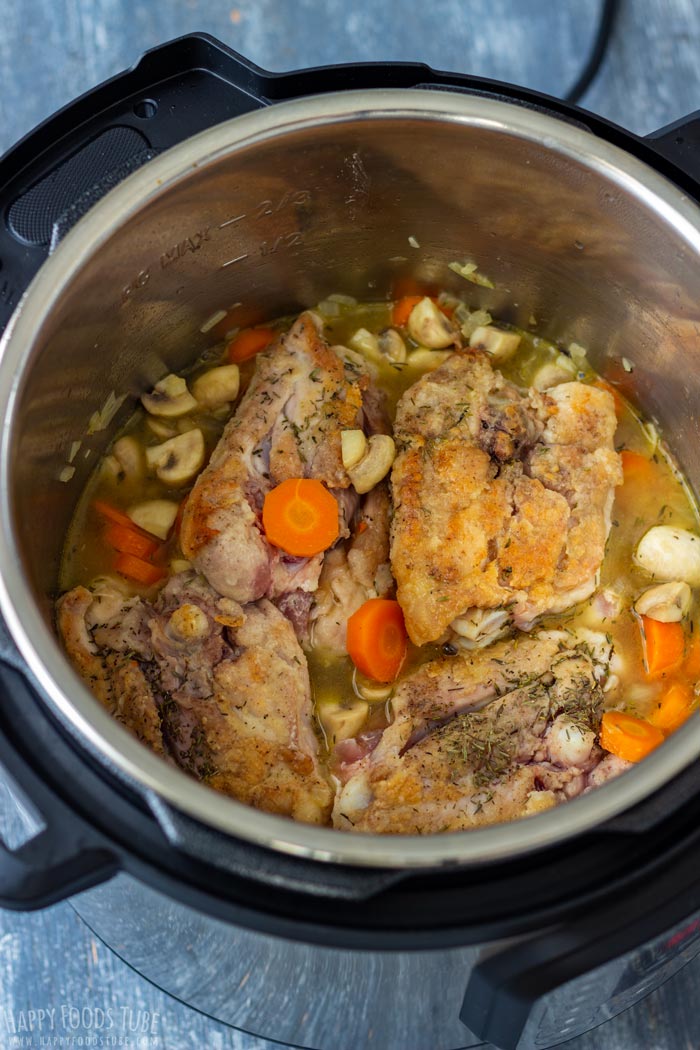Process Shots of Instant Pot Chicken Chasseur Step 3