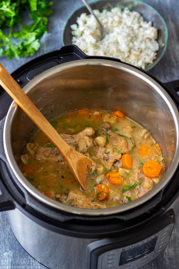 Process Shots of Instant Pot Chicken Chasseur Step 4