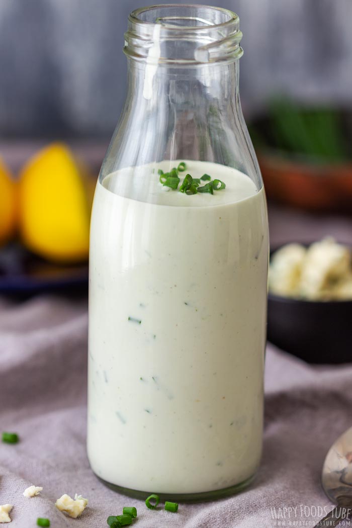 Homemade Blue Cheese Salad Dressing in the Bottle