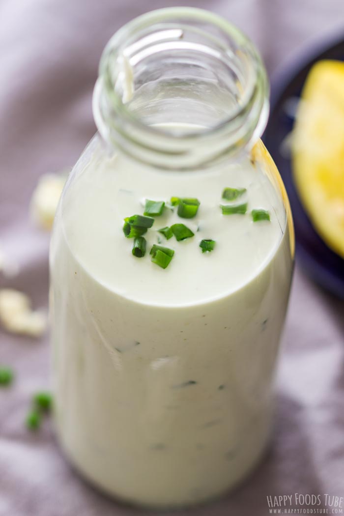 Blue Cheese Salad Dressing Closeup