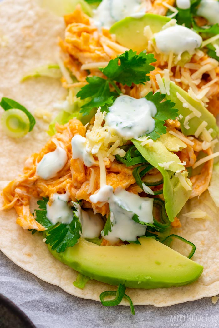 Buffalo Chicken Tacos Closeup