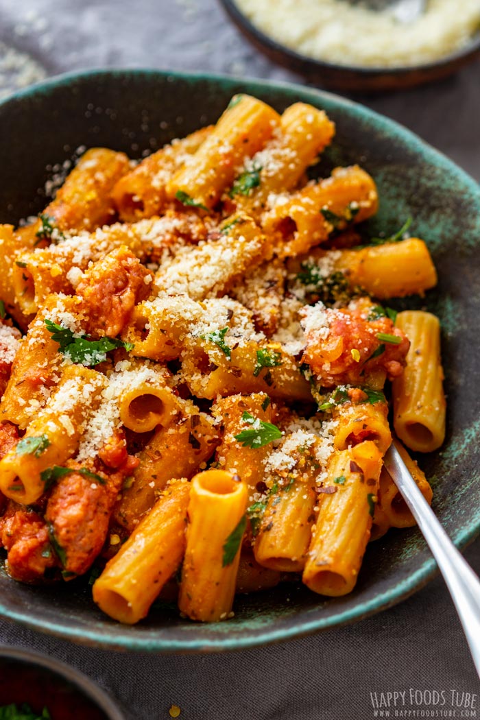 One Pot Sausage Pasta with Parmesan Cheese