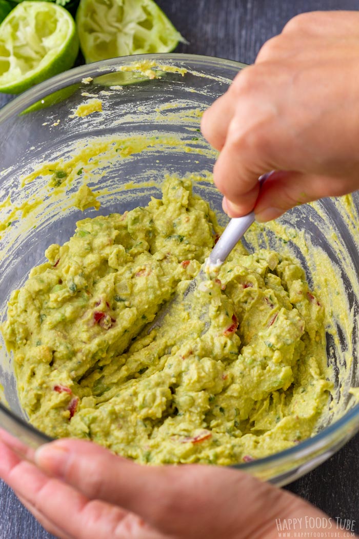 How to make Guacamole Deviled Eggs Step 2 Making Guacamole Mix