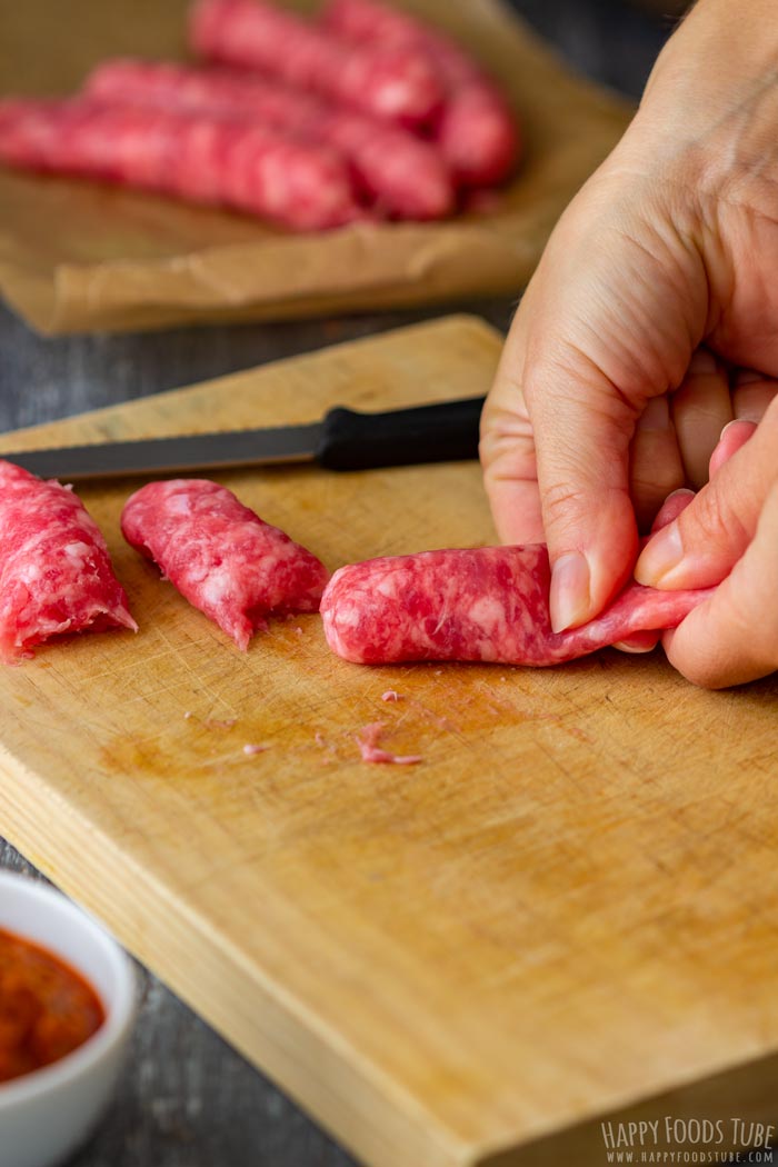 Process Shots of One Pot Sausage Pasta Step 1