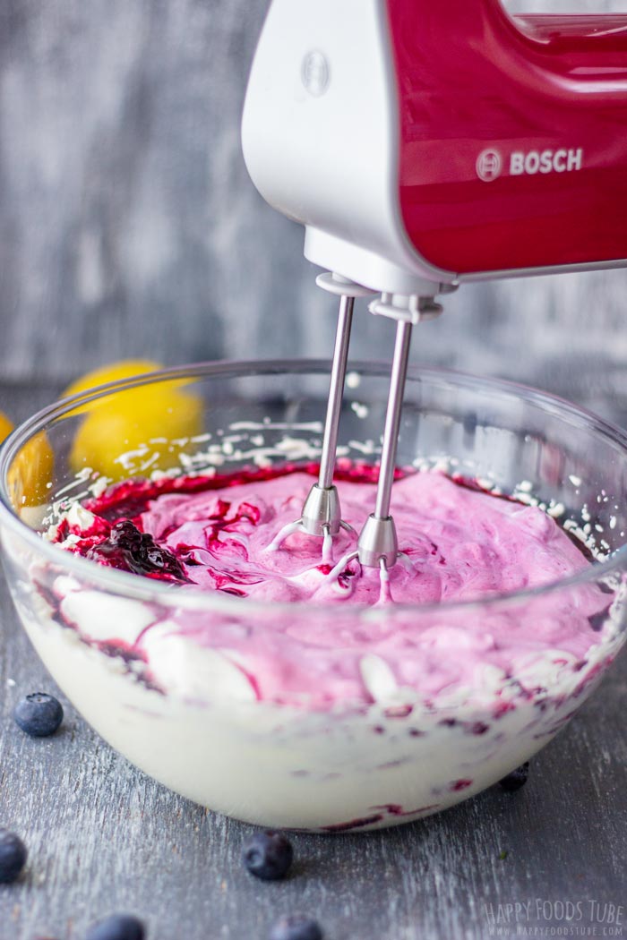 How to make Homemade Blueberry Ice Cream Step 5 Use Electric Mixer and Mix Until Everything is Well Combined