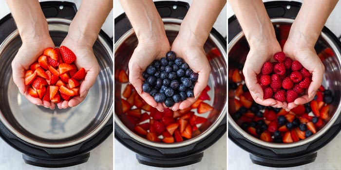 Step by Step How to Make Instant Pot Mixed Berry Jam 1