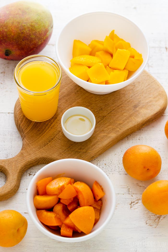 Apricot Mango Smoothie Fresh Ingredients