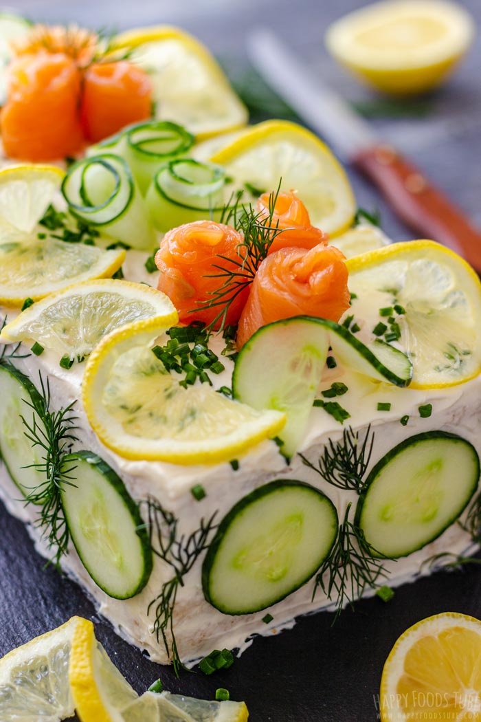 Gourmet Smoked Salmon Sandwich Cake